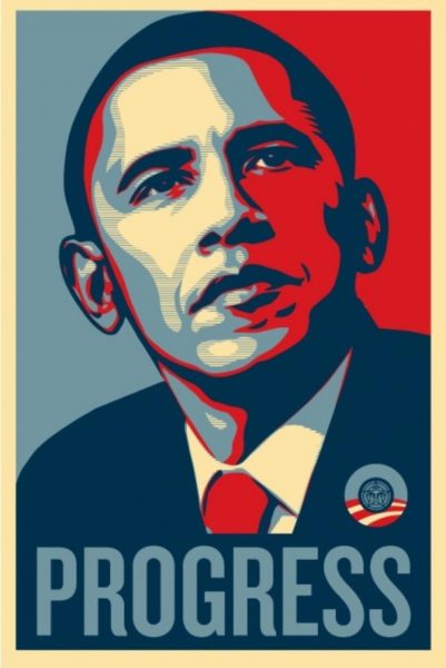 Version originale du portrait de Barack par Shepard Fairey
