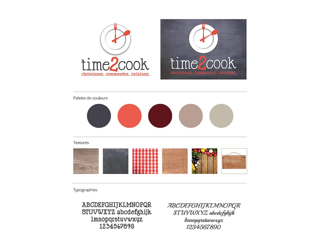Exemple de charte graphique Time2cook - graphiste istres