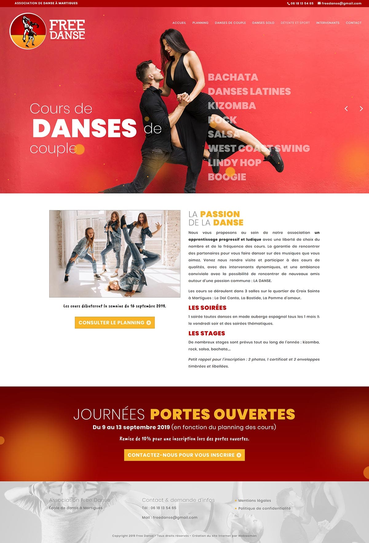Refonte du site Internet de Free Danse à Martigues