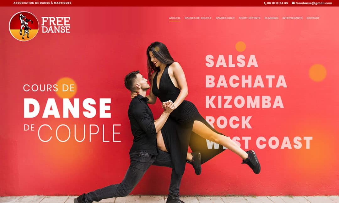 Création de site Internet pour Free Danse, association de danse à Martigues