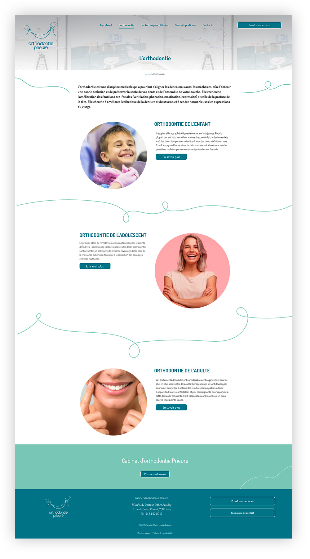 Création de site internet et web design site orthodontiste, dentiste
