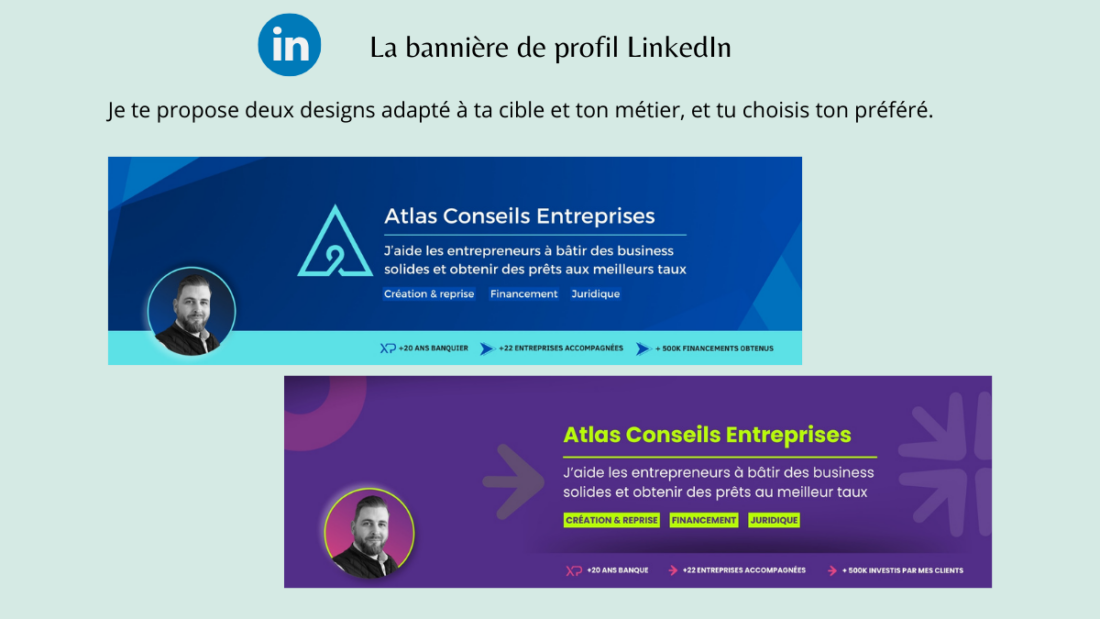 Glow-up création graphique optimisation d'un ton profil LinkedIn